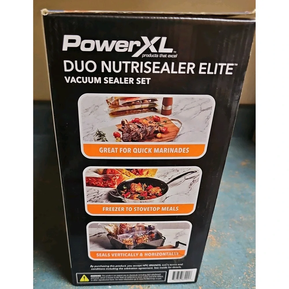 PowerXL Duo NutriSealer Elite 6-in-1 Vacuum Sealer Machine Set Red
